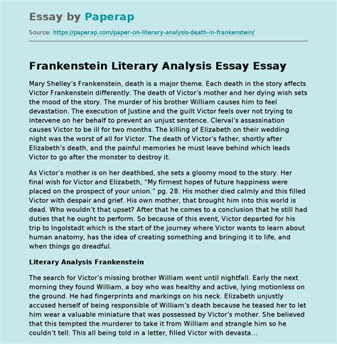 Frankenstein literary analysis essay